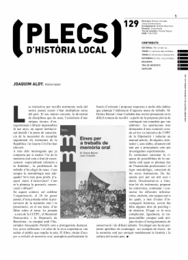 Plecs d'història local. Número 129