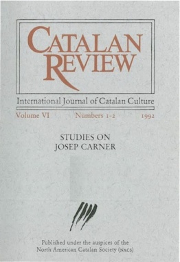 Catalan Review. Vol. VI, No 1-2. Studies on Josep Carner