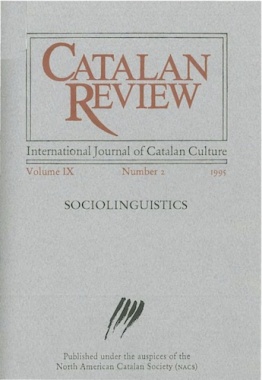 Catalan Review. Vol. IX, No 2. Sociolinguistics